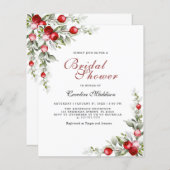 Carte de faire-part élégante de greenery hivernal  (Devant / Derrière)