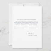 Carte de Faire-part Fiançailles bleu et blanc Scri (Dos)