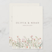 Carte de Faire-part Fiançailles Fleur sauvage simp (Devant / Derrière)