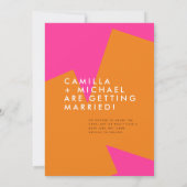 Carte de Faire-part Fiançailles orange moderne (Dos)