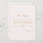 Carte de Faire-part Fiançailles rose vierge Script (Devant / Derrière)