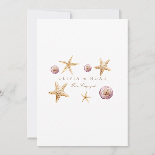 Carte de Faire-part Fiançailles Tropical Beach She (Devant)