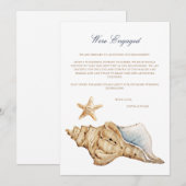 Carte de Faire-part Fiançailles Tropical Beach She (Devant / Derrière)