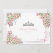 Carte de Faire-Part Floral Blush Rose et Vert (Dos)