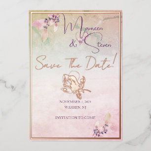 Carte de Faire-Part Florale au-Dessus des Nuages a