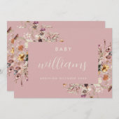 Carte de Faire-part florale moderne (Devant / Derrière)