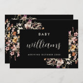 Carte de Faire-part florale moderne (Devant / Derrière)