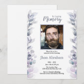 Carte de Faire-part funéraire / Carte d'invitation (Devant / Derrière)