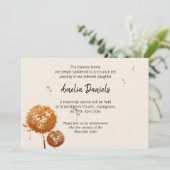 Carte de Faire-part funéraire Dandelion Delicy (Debout devant)