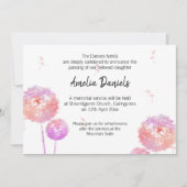 Carte de Faire-part funéraire Dandelion Delicy (Devant)