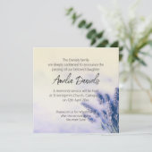 Carte de Faire-part funéraire de lavande délicate (Debout devant)