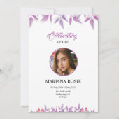 Carte de Faire-part funéraire florale (Devant)