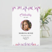 Carte de Faire-part funéraire florale (Debout devant)