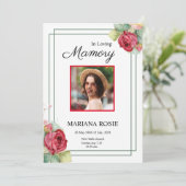 Carte de Faire-part funéraire florale (Debout devant)