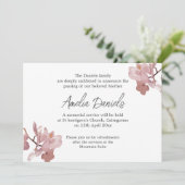 Carte de Faire-part funéraire pour orchidée rose (Debout devant)