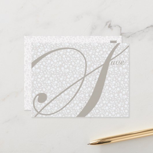 Carte de faire-part gris subtils pour annoncer la (Devant/Arrière en situation)