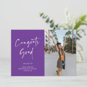Carte de Faire-part manuscrite de graduation de sc (Debout devant)