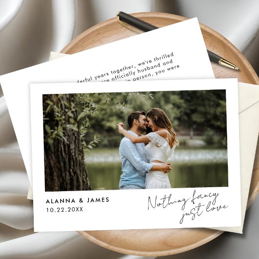 Carte de Faire-part Mariage photo moderne minimali