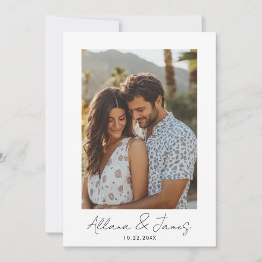 Carte de Faire-part Mariage photo moderne minimali (Devant)