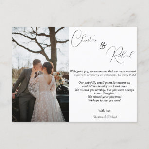 Carte de faire-part Mariage privé customisée