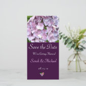 Carte de Faire-part Mariage Purple Hydrangea (Debout devant)