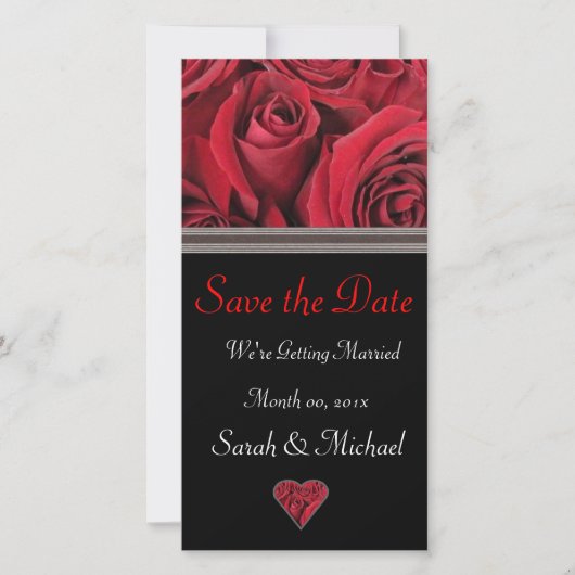 Carte de Faire-part Mariage Red Rose (Devant)