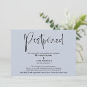 Carte de Faire-part Mariage reportée Dusty Blue (Debout devant)