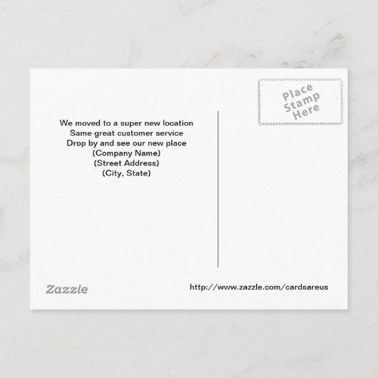 Carte de Faire-part mobile (Dos)