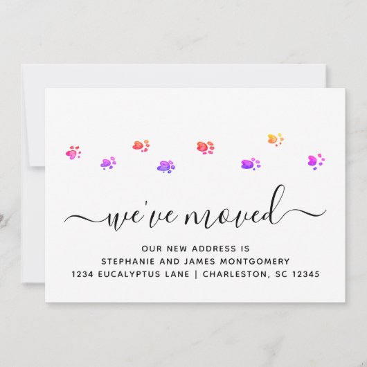 Carte de Faire-part mobile de pattes de marche col (Devant)