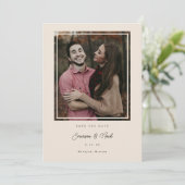 Carte de faire-part moderne avec cadre intérieur e (Debout devant)