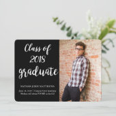 Carte de Faire-part moderne Black Gold (Debout devant)