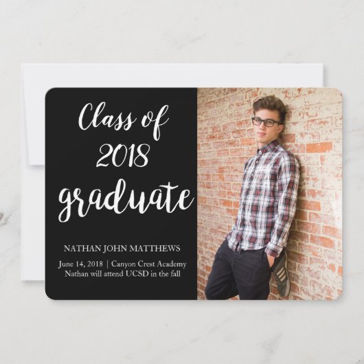 Carte de Faire-part moderne Black Gold (Devant)