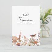 Carte de Faire-part moderne Boho Floral Pregancy (Debout devant)