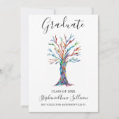 Carte de Faire-part moderne Colorful Tree (Devant)