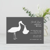 Carte de Faire-part moderne de grossesse de cigogn (Debout devant)