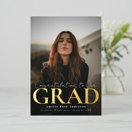 Carte de Faire-part moderne et élégante (Debout devant)