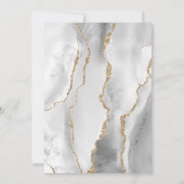 Carte de faire-part moderne grise et blanche avec (Dos)