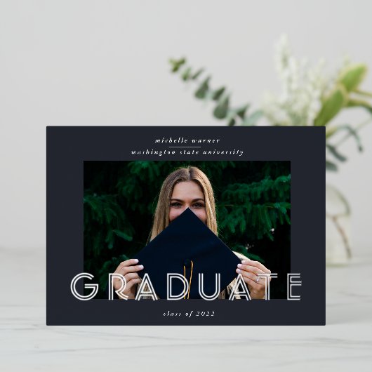 carte de faire-part moderne script (Debout devant)