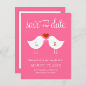 Carte de Faire-Part Monogramme Oiseaux (Devant / Derrière)