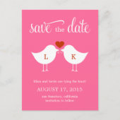 Carte de Faire-Part Monogramme Oiseaux (Devant)