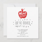 Carte de Faire-part Moving New York Red Apple (Devant)