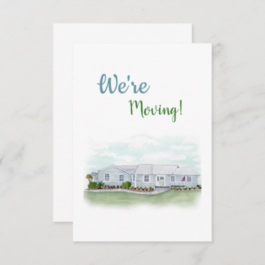 Carte de Faire-part "Nous déménageons" (Devant / Derrière)