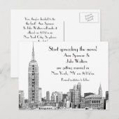 Carte de faire-part NYC Skyline Etched 01B (Devant / Derrière)