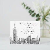 Carte de faire-part NYC Skyline Etched 01B (Debout devant)