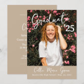Carte de Faire-part photo de graduation moderne (Devant / Derrière)