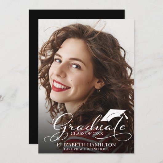 Carte de Faire-part photo du secondaire (Devant / Derrière)