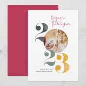 Carte de Faire-part photo Fiançailles du Nouvel An (Devant / Derrière)