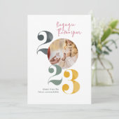 Carte de Faire-part photo Fiançailles du Nouvel An (Debout devant)