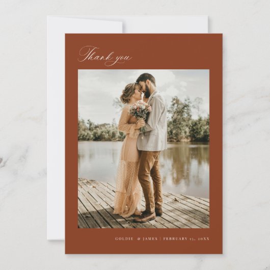 Carte de Faire-part photo Mariage de Merci minimal (Devant)