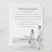 Carte de Faire-part photo minimaliste moderne mari (Dos)